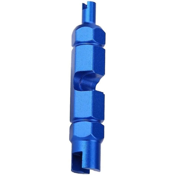 Ve-munnstykkefjerner-fjernerverktøy Fjern sykkelslange-dekk Multifunksjonelt dobbelthode fransk ventilfjerningsverktøy (blå) (1 stk)