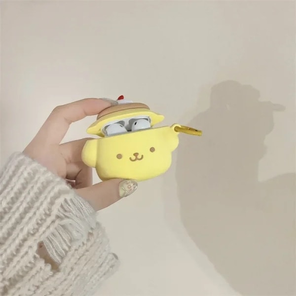 Piirretty 3D Sanrio Pompompurin Kuori AirPodsille - Ihastuttava Kotelo IPhonen Kuulokkeille A Airpods 3 case