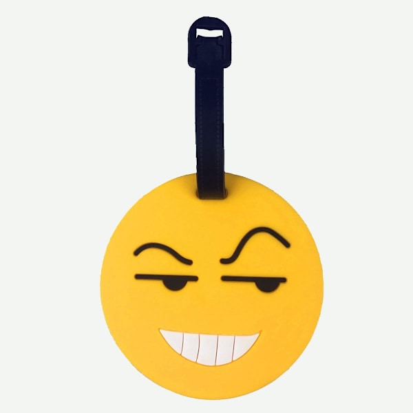 Rejsebagagemærker, Emoji Kuffert Rejse ID Etiket Mærker Holdere, PVC Identifikationsmærke Holdere til Rygsæk (4 Pak Gul)