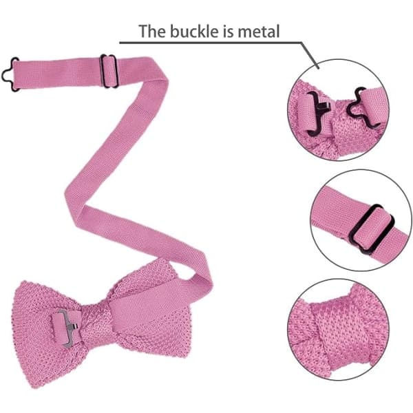 Slips til mænd Kvinder Strikket butterfly Solid Strikket butterfly Justerbar (Pink)