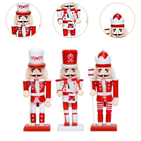 3x Nøtteknekkerfigur Juledekorasjon for peis Bursdag Jul