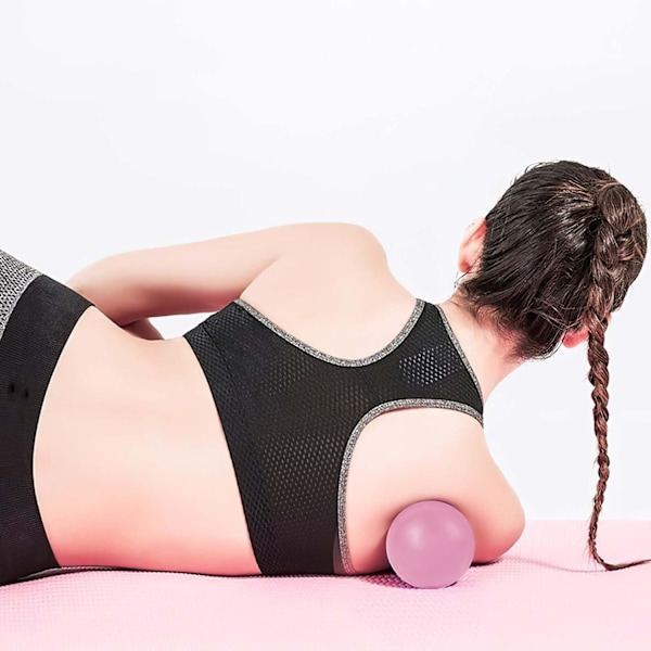 Massagehockeyboll för Myofascial Avkoppling, Fötter, Rygg, Triggerpunktsbehandling, Muskelknutar, Yoga Pink