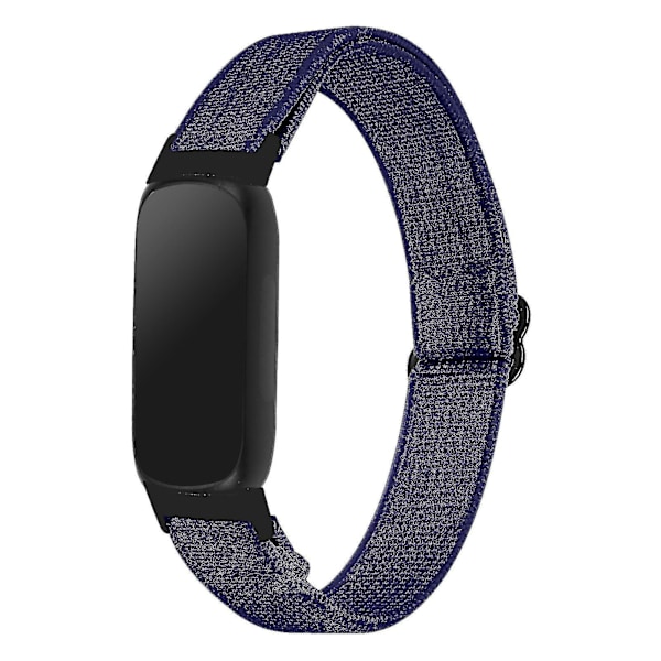 Elastiskt flätat nylonarmband för Fitbit Inspire 3, Solo Loop-ersättningsarmband med svart kontakt - Mörkgrön Dark Blue