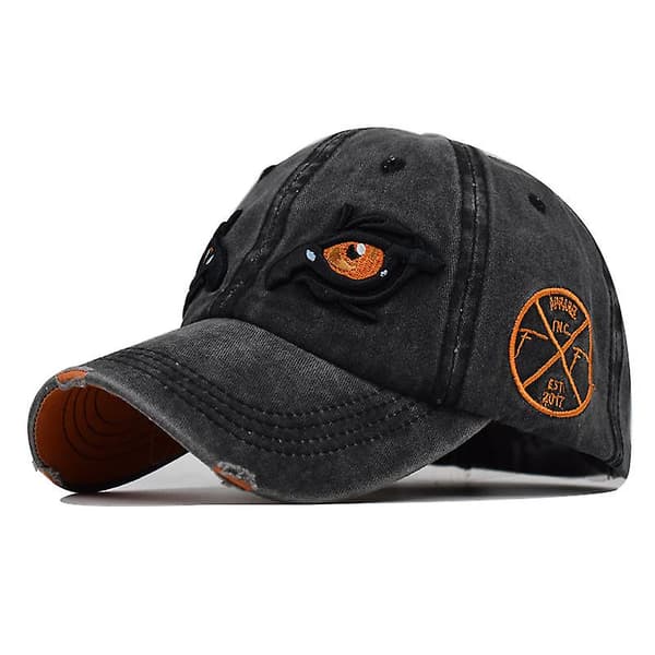 Broderte baseballcaps black adjustable
