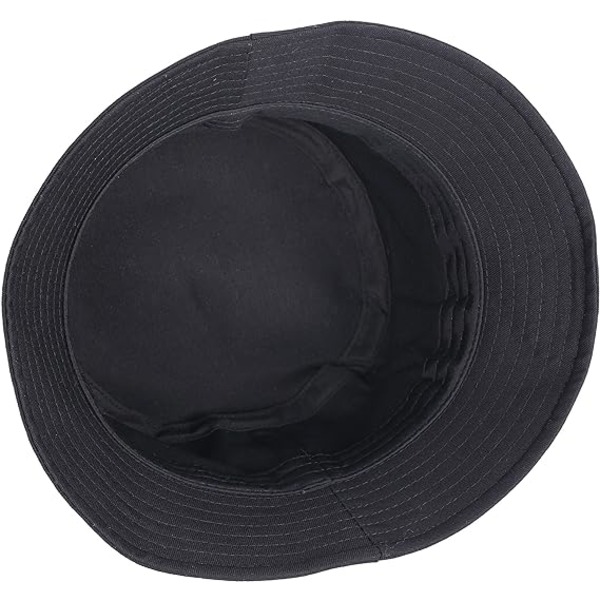 Unisex 100% Bomulls Pakkbar Bucket Hat Solhatt for Menn og Kvinner (Enkel svart)