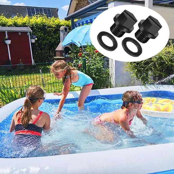 Sæt med 6 poolafløbspropper, poolpumpedele, afløbspropper med pakninger