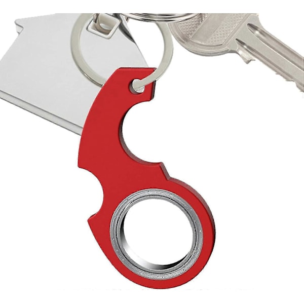 Nøkkelring Spinner Fidget Ring Leke, Metall Nøkkel Spinner, fidget Nøkkelring Sensorisk Leker For Menn Kvinner Og Barn Black x Red