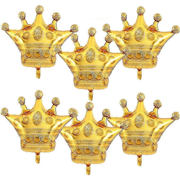 6 stk. 76 cm kroneballonger gull