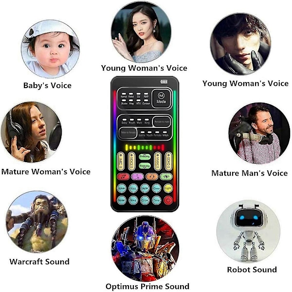 Håndholdt Stemmeforvrængningsmikrofon med Lyd- og Multifunktionelle Effekter til Telefon
