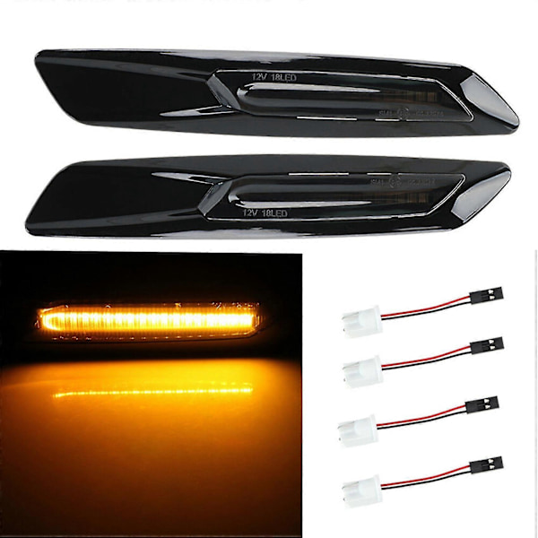 2st Blinkers LED Bil Dynamisk Sidomarkeringsblinkers Signallampa för- E60 E61 E81 E82 E