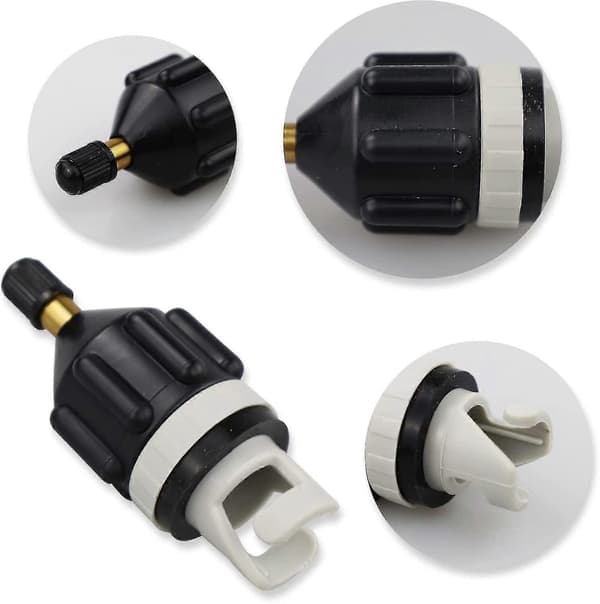Uppblåsbar Båt Adapter Luftpump Konverter Multifunktionell Ventiladapter Luftventiladapter Pumpanslutning (svart grå) (1 st)