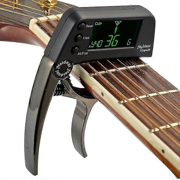 Akustisk Gitarr Stämapparat Capo Snabbt Byte Nyckel 2 i 1 Capo Stämapparat Metall för Elgitarr Bas Kromatiska Delar Bronze