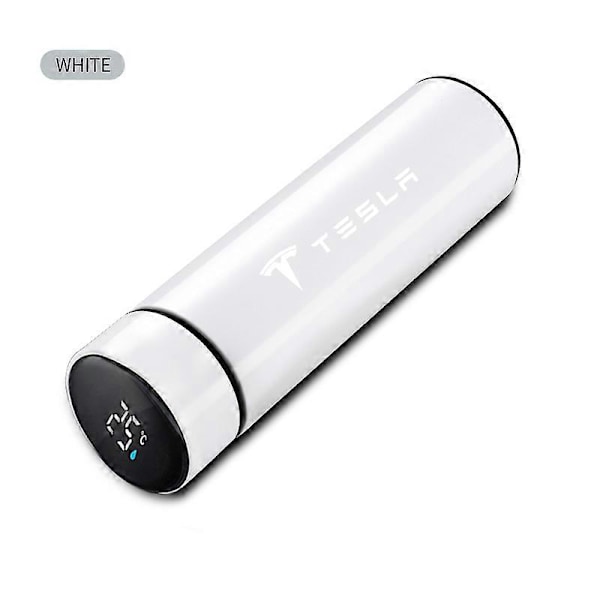 Stor Kapasitet 304 Rustfritt Stål Vakuum Termos Flaske For Tesla Model 3 Model X Model S Model Y Biltilbehør White