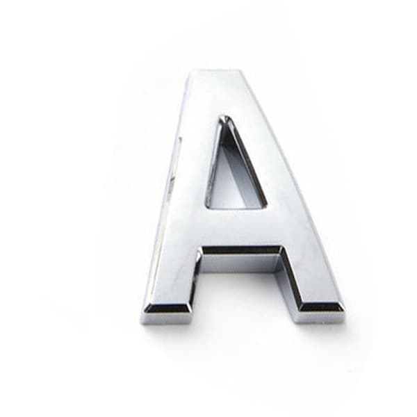 cm dörrnummer med självhäftande bas av formsprutad ABS, galvaniserad digital skylt, husnummer, silver [A]