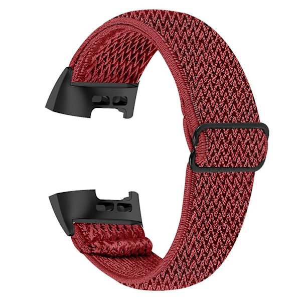 Elastiskt klockarmband för Fitbit Charge 3/3 SE/4, justerbart armband med svart kontakt Red Style B Fitbit Charge 3