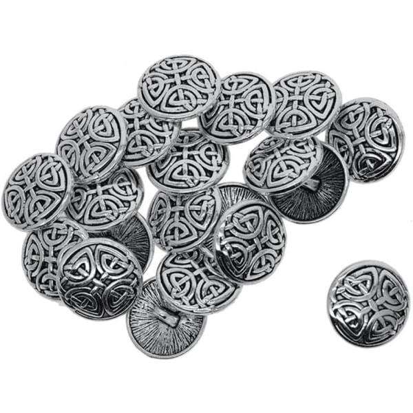 20 kappaletta Vintage Metal Shank -nappi, hieno käsityö Viking -napit - 17mm Labyrinth