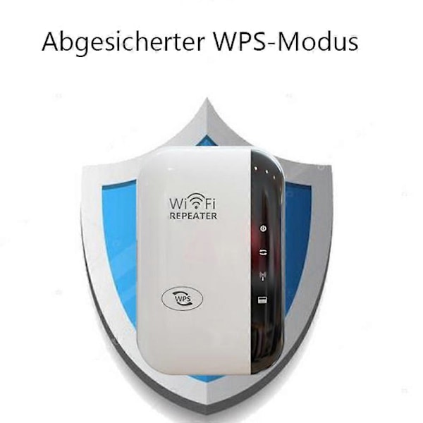 WLAN-vahvistin, WLAN-toistin 300 Mbit/s 2,4 GHz, WiFi-kantaman laajennin nopealla Ethernet-portilla, WPS-painike, mini WLAN-vahvistin vastaanotin yhteensopiva