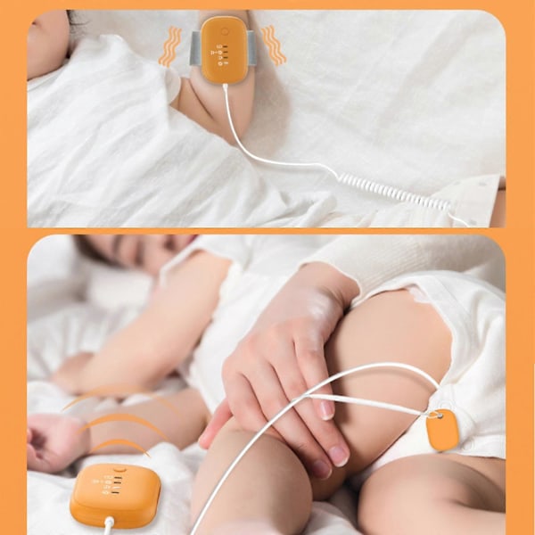 Sengevædningsalarm til børn, USB-genopladelig, 3 arbejdstilstande, tissealarm med lyde og vibration, pottetræningsalarm til drenge og piger orange clip style