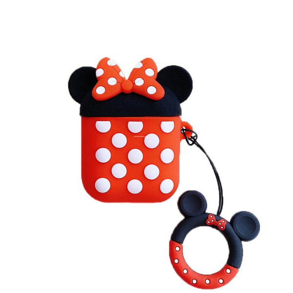 3D Silikon Cartoon Hörlursfodral för AirPods Minnie, 1/2 generation