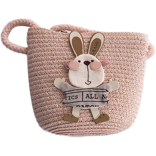 Girl straw bag straw handbag shoulder bag messenger bag cartoon rabbit mini beach bag straw gift for kids