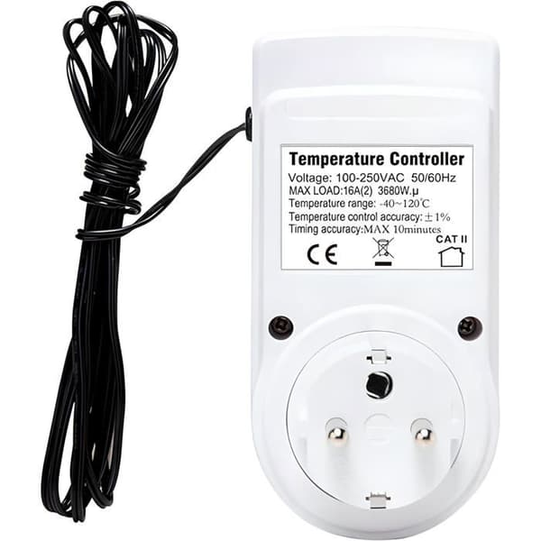 Instickstermostat, insticksvärme-/kyltemperaturregulator för kylskåp.