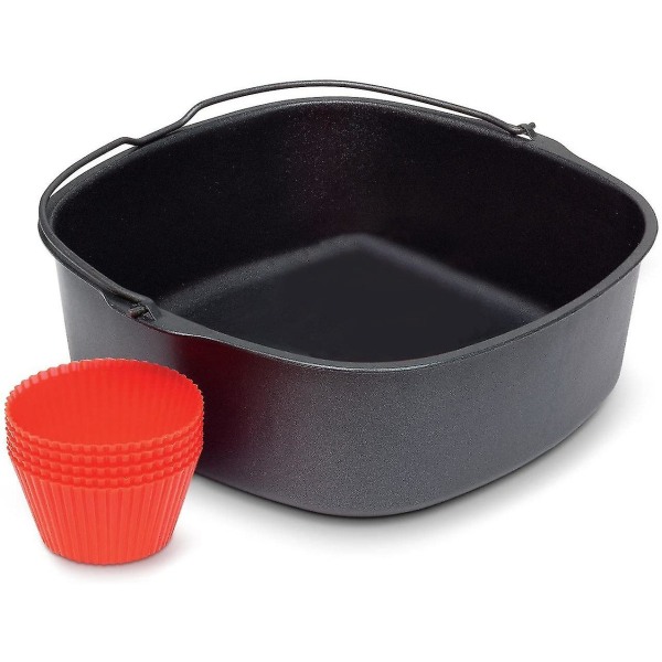 Fryer Non-stick Bakepan for Airfryer, Airfryer, silikonovotter Fryer Tilbehør 7 tommer