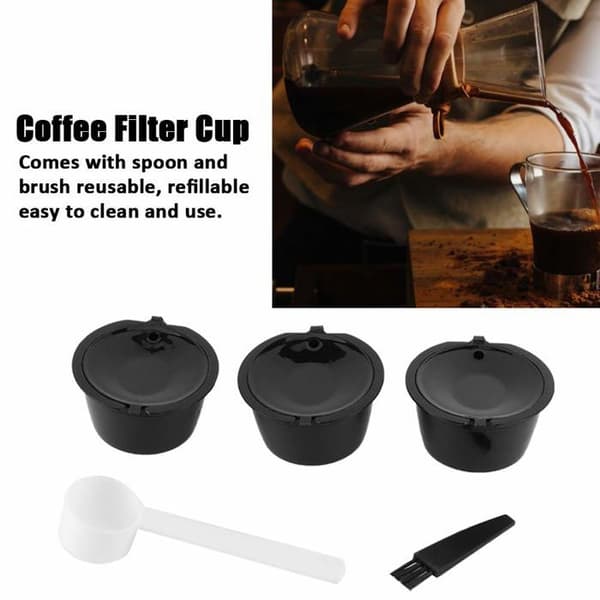 Gjenbrukbare kaffekapsler - 6 stk. påfyllbare kapsler til kaffemaskiner