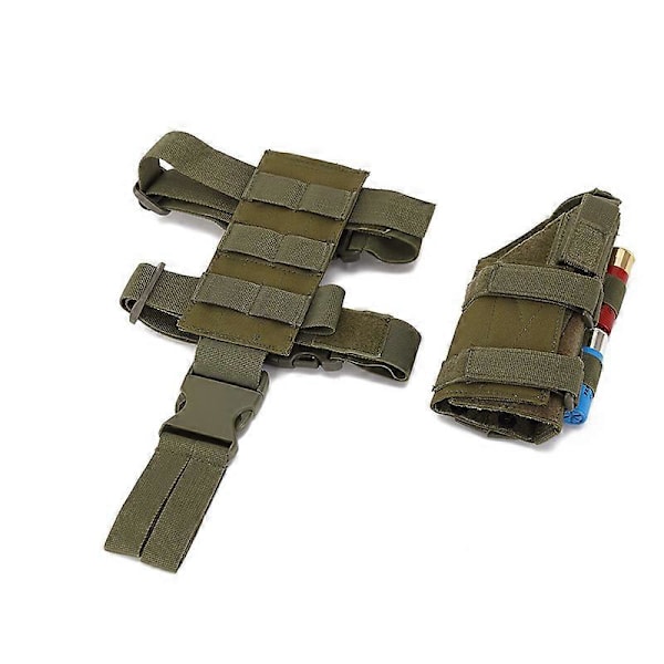 Taktisk Molle Benplattform Pistolhölster Universell Nylon Benpanel Vapenhölster Ficka Snabbkoppling Jakttillbehör green set