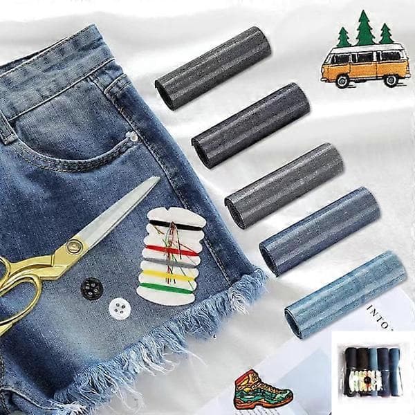5 ruller/pakke stryke-på denimlapper store denimlapper
