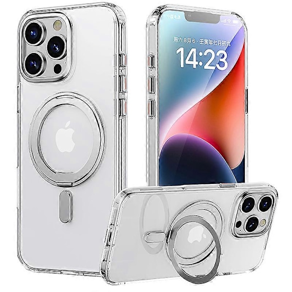 iPhone 16 Pro -kotelo, yhteensopiva MagSafe-jalustan kanssa, hybridipuhelinkuori Transparent