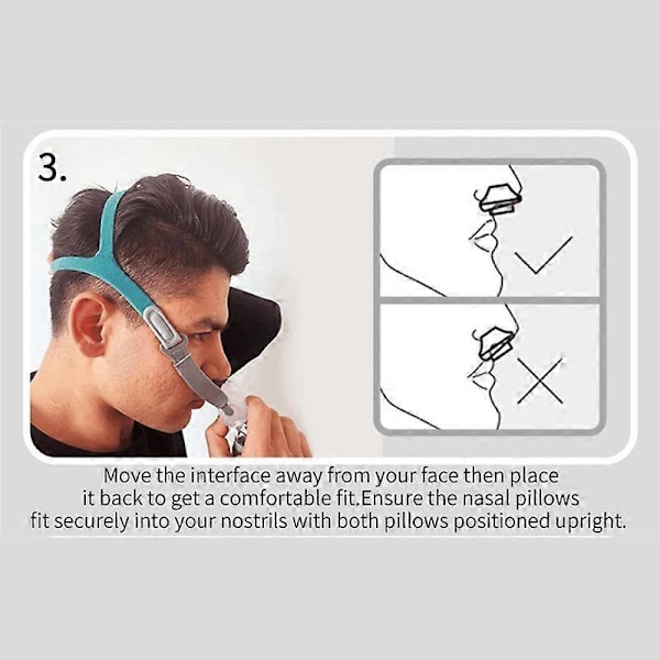 til BMC-P2 CPAP Næsepudebetræk M Hovedbeklædning S M L Puder Søvnhjælper mod Snorken