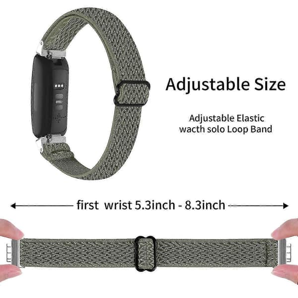 Til Fitbit Inspire 3 Wave Shape Vævet Nylon Smartwatch Rem Erstatningsarmbånd Multicolor Style H