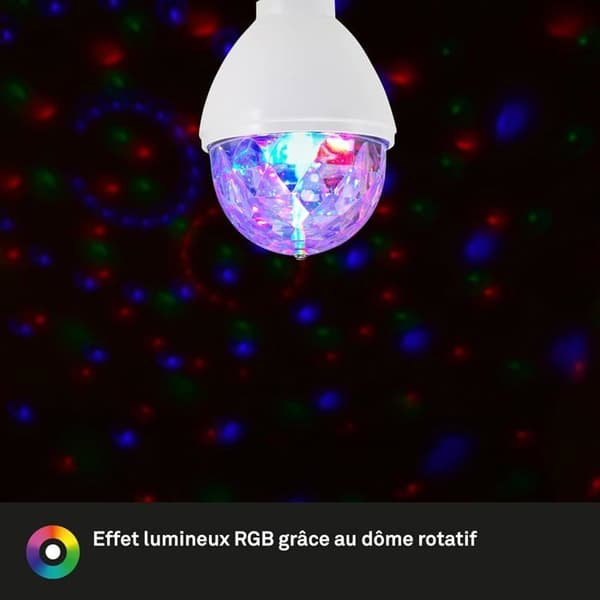 0528-003 LED Discopære, Plast, E27, 3W, Hvit, 1 Enhet (Pakke med 1)