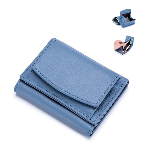 Handmade Rfid Soft Leather Purse - Women's Foldable Short Wallet, Minimalist Small Trifold Wallet, Lady Pocket Coin Purse