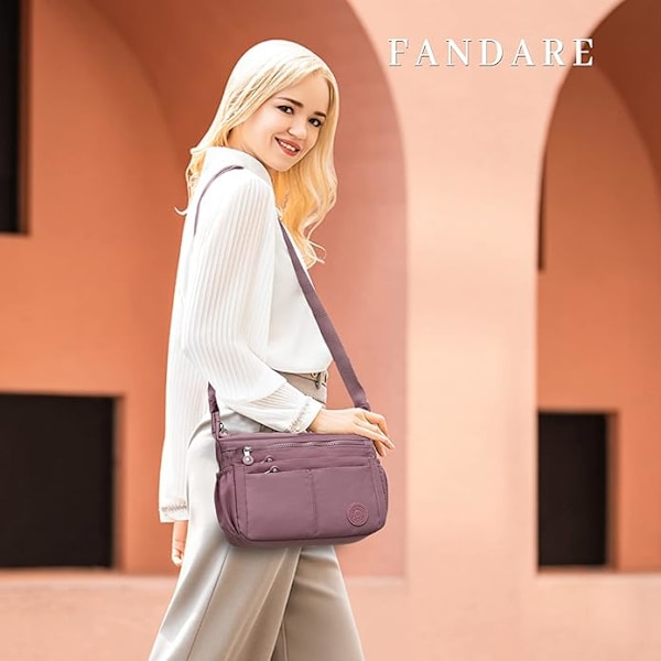 Skuldervesker for kvinner, Crossbody-veske, Ultralett telefonveske, for jobb, fest, bryllup, Vanntett nylon Crossbody-veske Pink