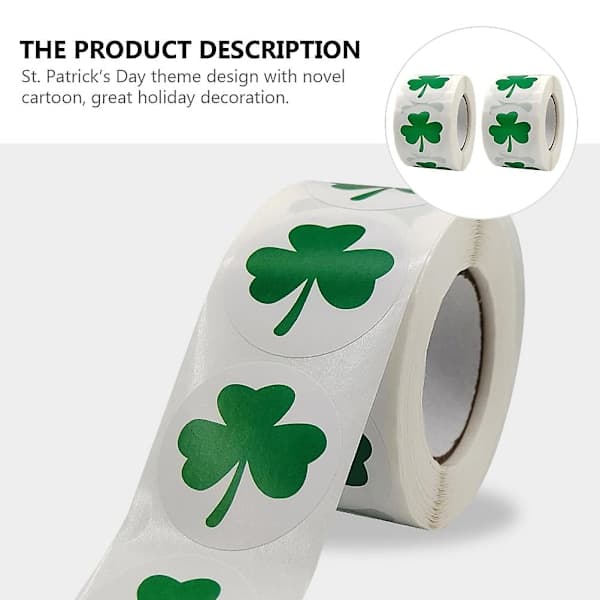 2 rullar/1000 st St. Patrick's Day-tema förseglingsetiketter presentförpackningsdekaler