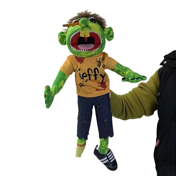 Jeffy Dukke Teater Plysjleketøy, Jeffy Dukke Teater Lite Leketøy, Buskis Morsomt Dukke Teater Leketøy Med Fungerende Munn, For Barn Gutter Jenter Rollespill zombie 40CM