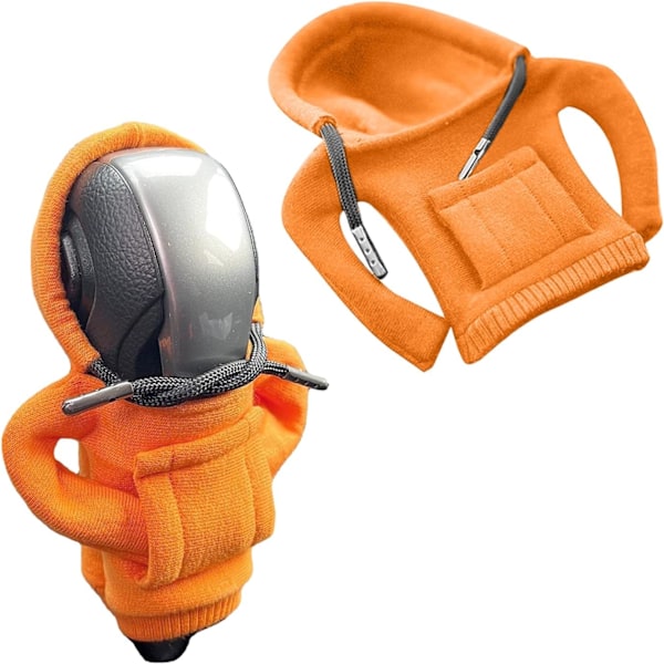 Gear Knob Hoodie, Gear Knob Cover, Gear Shift Hoodie Cover, Sjove Hoodies Gear Lever Dekoration, til Bil Dekoration Orange