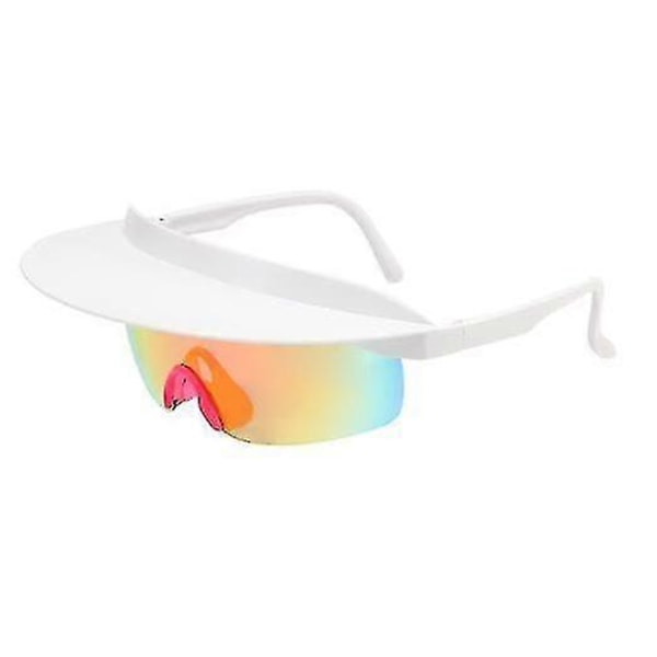 Cykelsolglasögon, Visirsolglasögon i ett stycke med brätte, Överdimensionerade solglasögon Mode Sportglasögon för utomhusbruk White red
