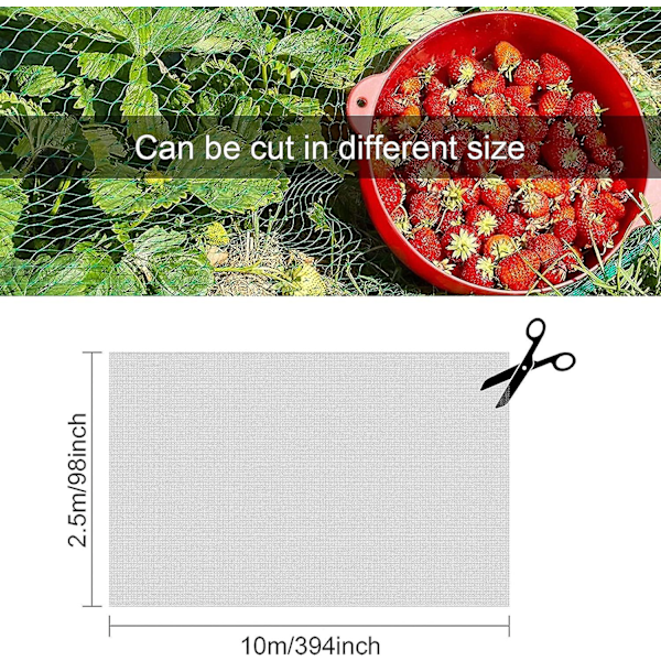 Grønnsaksinsektnett, Insektnett, 10m X 2.5m Hagenett, Beskyttelsesnett, Fint Masket Anti-insektnett For Beskyttelse Av Planter, Blomster, Grønnsaker