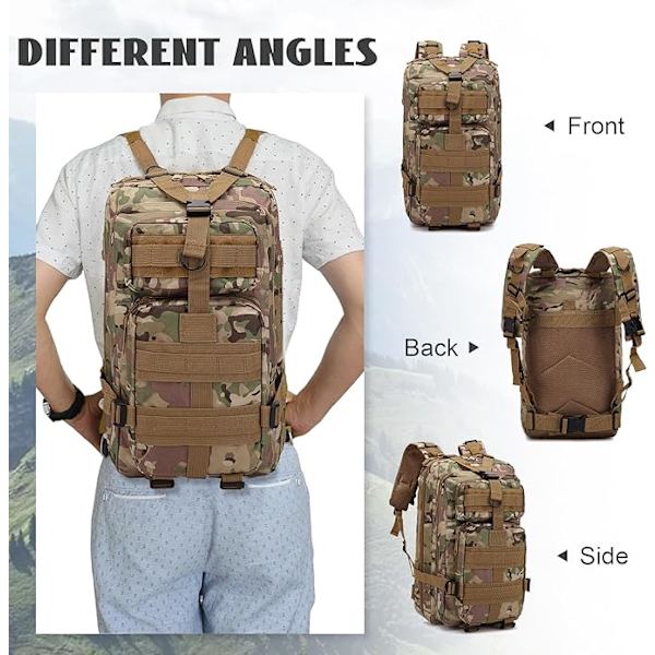 30L Vanntett Tursekk Multifunksjonell Reise Ryggsekk Trekking Utendørs Sykling Klatring Ryggsekk Camuflaje Color 01