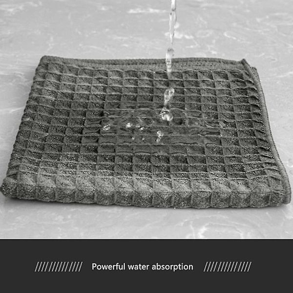 Mikrofiber Rengöringsduk Återanvändbar Multifunktionell Disktrasor Absorberande Kökshandduk För Hemmet Gray 1PCS 30x30cm