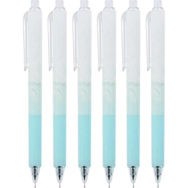 Black Ink Gel Pens, 0.5mm Fine Point, Quick Drying, Creative Retractable Gel Pens for Students or Office,  6 Pens