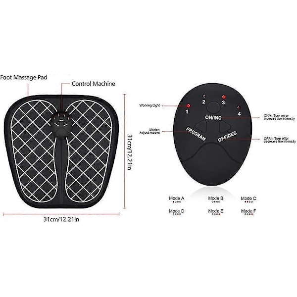 Elektrisk Fodmassager, Bærbar Træningsudstyr, Ems Fodmassagepude, Fysioterapi, Intelligent Massager