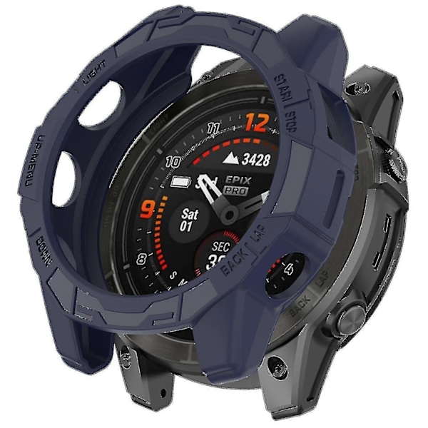 TPU-kellokotelo Garmin Epix Pro (gen 2) 47mm/Fenix 7 Pro/Fenix 7 -kelloille, naarmuuntumaton ontto suojus o Midnight Blue