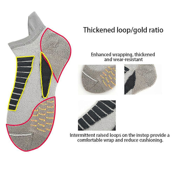 Hywell Herre Tykke Polstrede Sportsankelsokker, Hywellstore Herre Sportssokker 5/7 par yellow 5pairs
