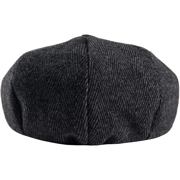 Newsboy Cap Peaky Baker Flat Caps for Menn og Kvinner Black