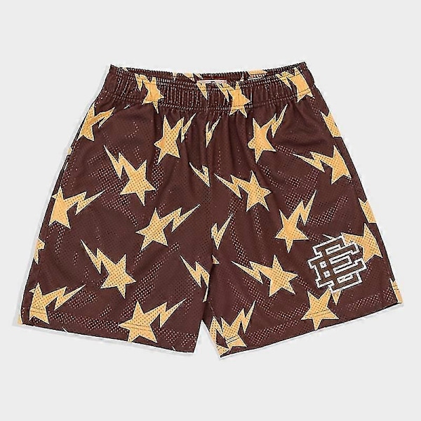 Eric Emanuel Stjerne Print Herre Shorts Åndbare Løse Muskel Fitness Sports Gym Træningsshorts Mes M