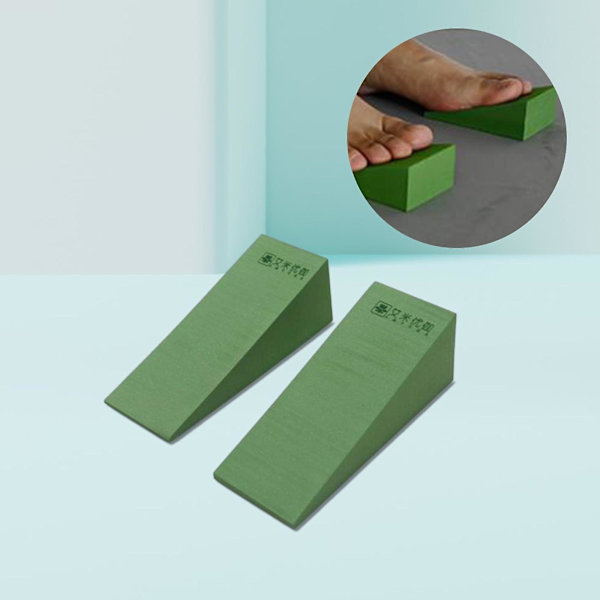 2x Yoga Skumkil Yoga Kilblock Häl Förhöjd Handled Ryggstöd Vadstretch Lutande Bräda Knäböj Kilblock för Hemmagym