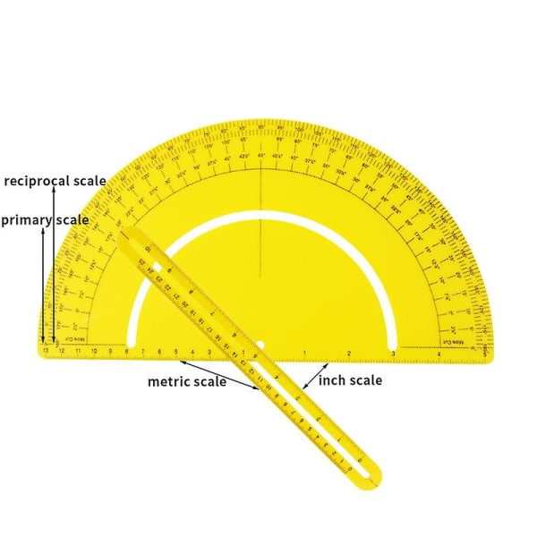 180 graders vinkel vinkelmåler Vinkelsøger Lineal Vinkelmåler Træbearbejdningslineal 1 stk.
